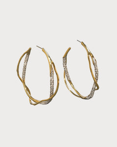 ALEXIS BITTAR Intertwined Two Tone Pave Hoop Earring | 耳環 (多色)