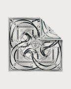 HERMES La Promenade du Matin Bandana double face scarf 140 | Hermès silk scarf (black and white)