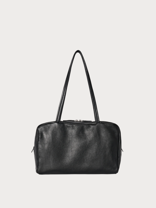 THE ROW Astra Bowling Bag Calfskin Leather(Black)