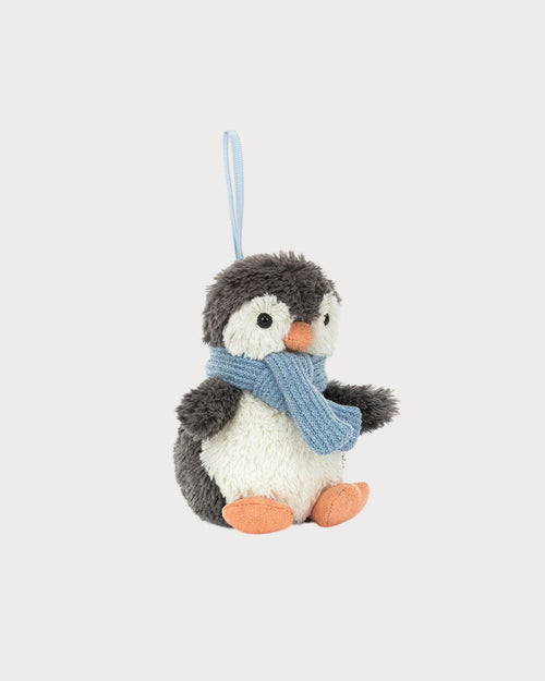 JELLYCAT Peanut Penguin Decoration | Penguin Christmas Decoration (White)