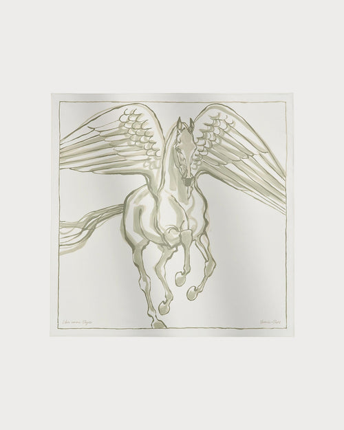 HERMES Libre Comme Pegase Scarf 90 | Hermès silk scarf (white)