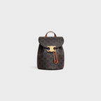 CELINE Backpack Celine Bonnie in Triomphe Canvas & Calfskin | Celine Backpack (Brown)
