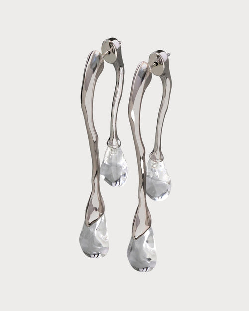 ALEXIS BITTAR Lucite Silver Front Back Double Drop Earring | 耳環 (多色)