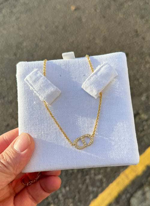 CHRISTIAN DIOR Petit CD Necklace | 迪奧 CD 頸鏈 (金色)