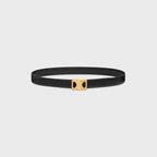 CELINE Medium Reversible Framed Triomphe Belt Lizard | Celine Embossed Lizard Calfskin Belt (Black)