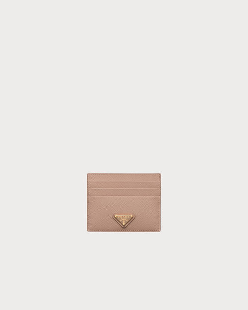 PRADA 1MC025 Saffiano Leather Triangle Logo Card Holder | Prada Card Holder (Multi-color)