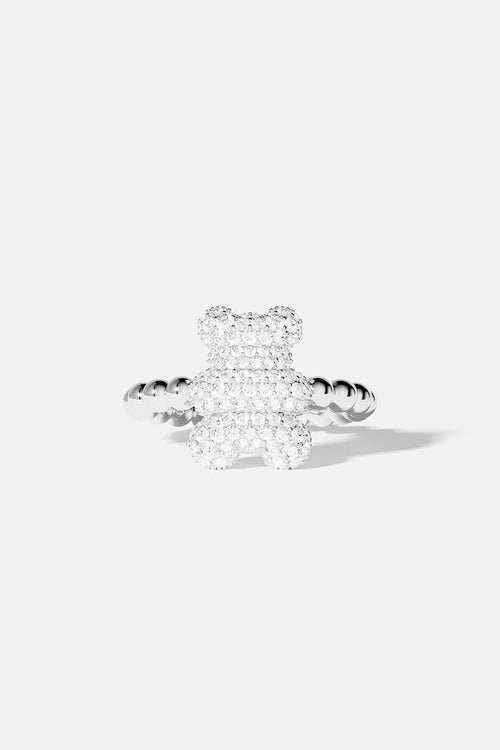 APM MONACO A22470OX Baby Snow Yummy Bear Ring with Beads | 熊仔串珠戒指 (銀色) - LondonKelly 英國名牌代購