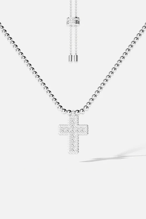 APM MONACO AC7152OX Pave Cross Adjustable Necklace with Beads | 鋪鑽十字配珠可調式頸鏈 (多色) - LondonKelly 英國名牌代購