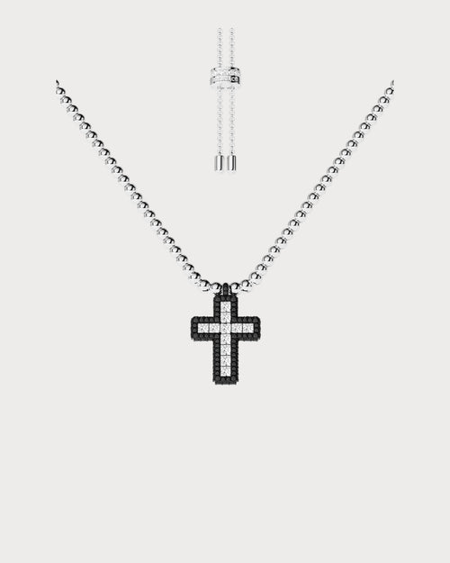 APM MONACO AC7152OX Pave Cross Adjustable Necklace with Beads | 鋪鑽十字配珠可調式頸鏈 (多色) - LondonKelly 英國名牌代購