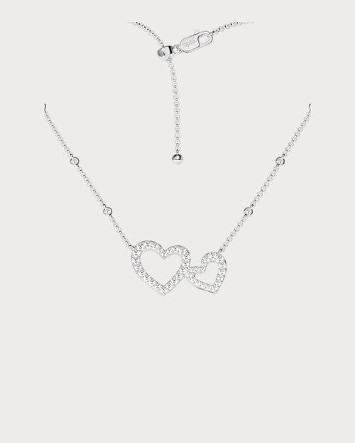 APM MONACO AC8180OX Hollow Heart Adjustable Necklace | 鏤空心形可調式頸鏈 (銀色) - LondonKelly 英國名牌代購