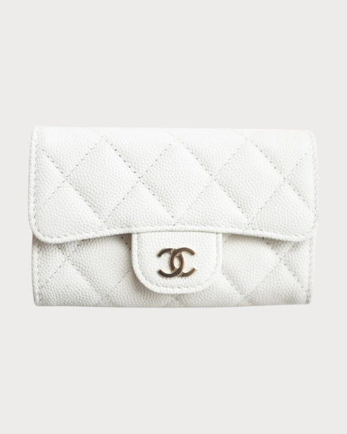 CHANEL AP0214 Classic Flap Card Holder Grained Calfskin(White)