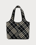 BURBERRY Check Tote Black Leather(Small/Black) - LONDONKELLY 英國名牌代購
