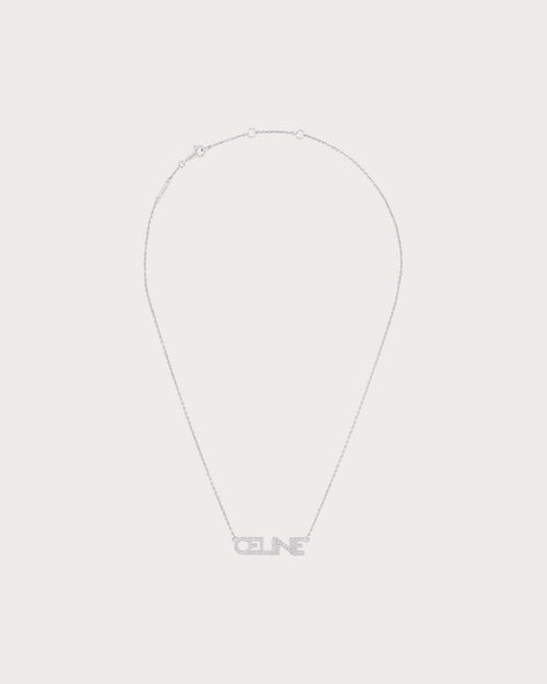 CELINE Monochroms Strass Necklace in Brass | 賽琳 頸鏈 (銀色) - LondonKelly 英國名牌代購
