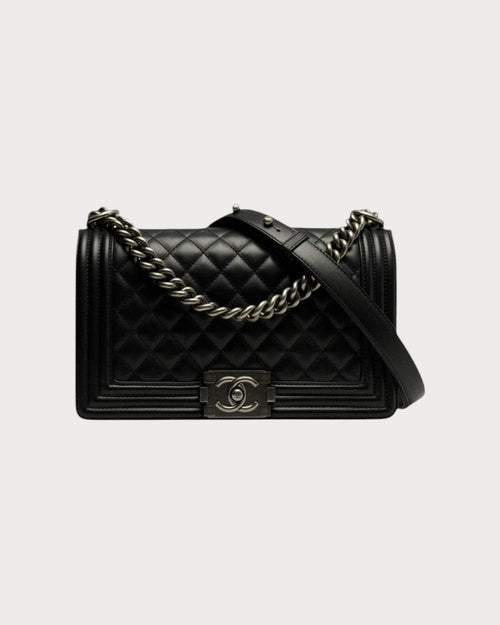 CHANEL A67085 Boy Chanel Grained Calfskin Medium | 香奈兒 手袋 (黑色) - LONDONKELLY 英國名牌代購