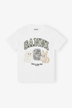GANNI White Animal Print T-shirt | 短袖動物上衣 (白色) - LondonKelly 英國名牌代購