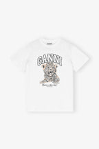 GANNI White Basic Jersey Leopard Relaxed T-shirt | 短袖豹上衣 (白色) - LondonKelly 英國名牌代購