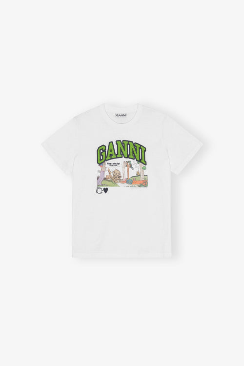 GANNI White Basic Jersey Poppy Relaxed T-shirt | 短袖狗仔上衣 (白色) - LondonKelly 英國名牌代購