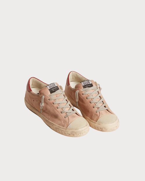 GOLDEN GOOSE Super - Star LTD in pink nubuck with perforated star and leather heel tab | 黃金鵝 Super - Star LTD 粉色磨砂皮款,搭配鏤空星星與皮革後跟標籤(古玫瑰色) - LondonKelly 英國名牌代購