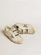 GOLDEN GOOSE Women’s Old School with silver glitter star and ice - gray suede tongue | 黃金鵝 女款 Old School 搭配銀色亮片星星與冰灰色麂皮鞋舌(白色) - LondonKelly 英國名牌代購