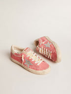 GOLDEN GOOSE Women's Super - Star LTD in red suede with silver star and leather heel tab | 黃金鵝 女款 Super - Star LTD 紅色麂皮款,搭配銀色星星與皮革後跟標籤(紅色) - LondonKelly 英國名牌代購