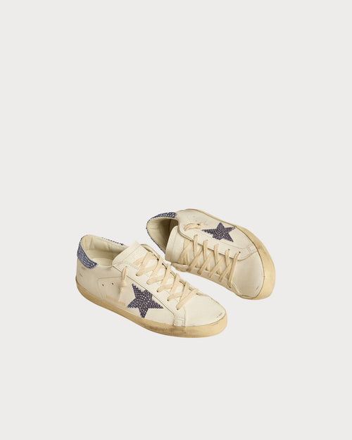 GOLDEN GOOSE Women’s Super - Star LTD with suede star and heel tab with Swarovski crystals | 黃金鵝 女款 Super - Star LTD 搭配麂皮星星與施華洛世奇水晶後跟標籤(白色) - LondonKelly 英國名牌代購