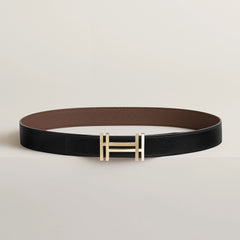 HERMES Men's H Au Carre Belt Buckle & Reversible Leather Strap | Hermes Men's Reversible Belt (32MM/Multicolor)