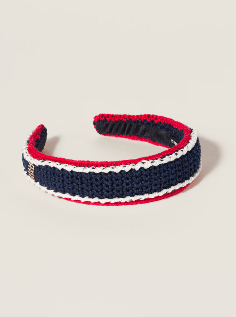 MIU MIU Crochet Hairband | 繆繆 鉤織髮帶 (藍色) - LondonKelly 英國名牌代購