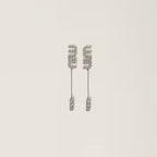 MIU MIU Pendant Earrings with Crystals | 繆繆 水晶吊嘴耳環 (銀色) - LondonKelly 英國名牌代購