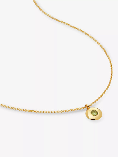 MONICA VINADER August Birthstone 18ct Gold Vermeil and Peridot Necklace | 頸鏈 (金色) - LondonKelly 英國名牌代購