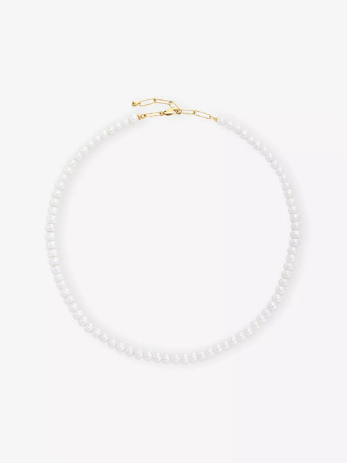 MONICA VINADER Nomade 18ct Yellow Gold Vermeil And Pearl Necklace | 珍珠頸鏈 (金色) - LondonKelly 英國名牌代購