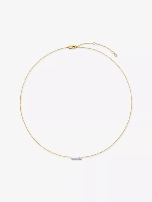 MONICA VINADER Riva 18ct Yellow Gold - Plated Vermeil Sterling - Silver and 0.11ct Lab - Grown Diamond Pendant Necklace | 頸鏈 (金色) - LondonKelly 英國名牌代購