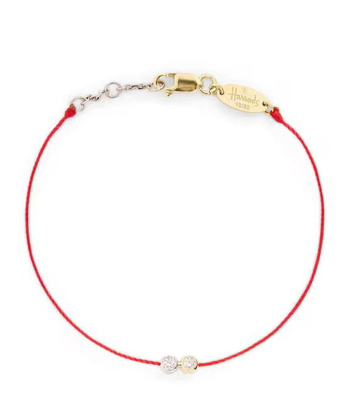 REDLINE 20th Anniversary Two - Tone Gold and Diamond Thread Bracelet | 紅繩 手鍊(紅色) - LondonKelly 英國名牌代購