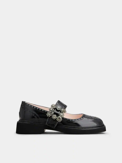 ROGER VIVIER Viv' Rangers Mary Janes in Leather | RV 皮革材質瑪麗珍鞋 (黑色) - LondonKelly 英國名牌代購