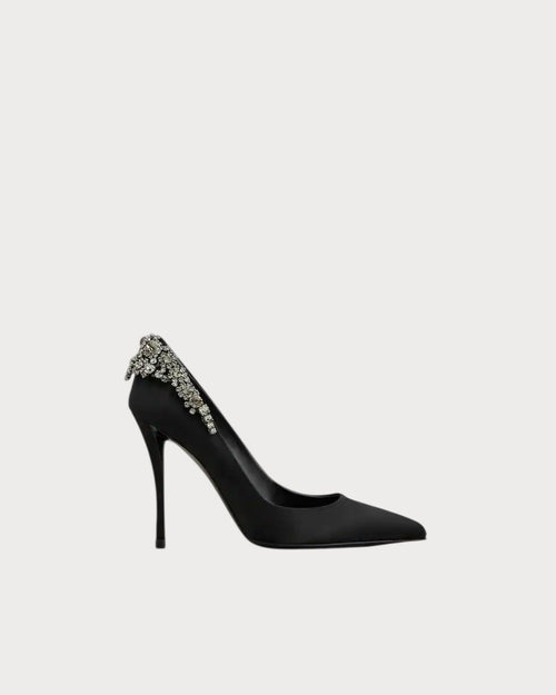 ROGER VIVIERE Efflorescence Pumps in Satin | RV 緞面高跟鞋 (黑色) - LondonKelly 英國名牌代購