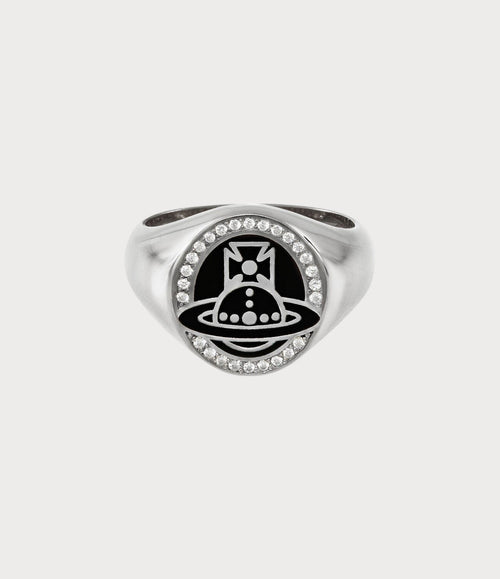 VIVIENNE WESTWOOD Sussex Ring | 西太后 男仕戒指 (黑銀色) - LONDONKELLY 英國名牌代購