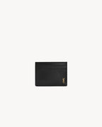 YSL SAINT LAURENT Men's Tiny Cassandre Credit Card Case In Shiny Leather | 聖羅蘭 男仕卡套 (黑色) - LONDONKELLY 英國名牌代購