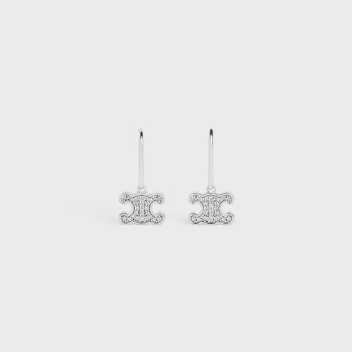 CELINE Triomphe Rhinestone Earrings | 賽琳 凱旋門耳環 (Silver)