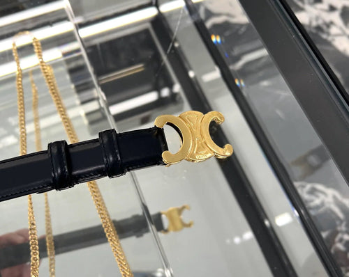 CELINE Small Triomphe Belt | 賽琳 皮帶 (1.8CM/黑色)