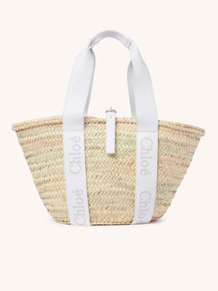 CHLOE Sense Medium Basket | 蔻依 草編袋 (White)