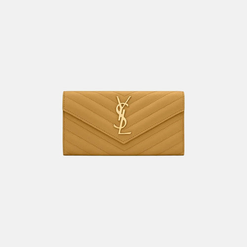 YSL Cassandre Matelasse LARGE Flap Grain Leather Wallet (Many Colours) - LONDONKELLY