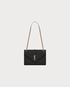 YSL SAINT LAURENT Envelope Medium Chain bag | 聖羅蘭 手袋 (Black)