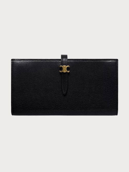 CELINE Large Wallet Triomphe Pontet(Black)