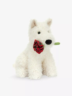 JELLYCAT Munro Scottie Dog 'love You' 25CM | Munro Scottie Dog 'love You' doll (white) 