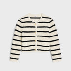 CELINE Mariniere Cardigan Jacket in Wool | 賽琳 羊毛水手風開襟外套（黑色／米白色）