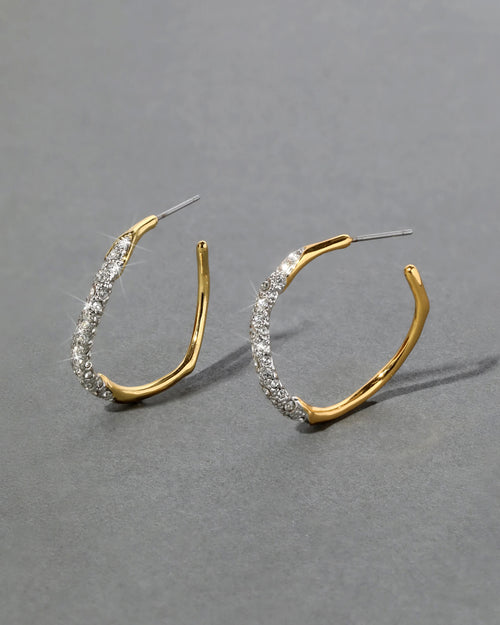 ALEXIS BITTAR Two Tone Pave Hoop Earring | 耳環 (多色)