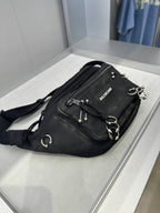 BALENCIAGA Men’s Explorer Piercing Belt Bag(Black) - LONDONKELLY 英國名牌代購