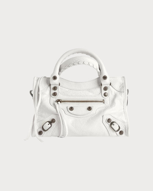 BALENCIAGA Women's Le City Bag Lambskin(Mini/White) - LONDONKELLY 英國名牌代購