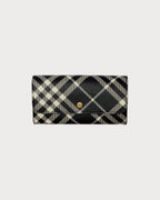 BURBERRY Check Continental Wallet Black/Calico | 博柏利 長銀包 (黑白色) - LONDONKELLY 英國名牌代購
