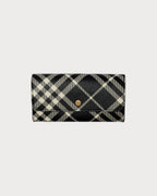 BURBERRY Check Continental Wallet Black/Calico | 博柏利 長銀包 (黑白色) - LondonKelly 英國名牌代購