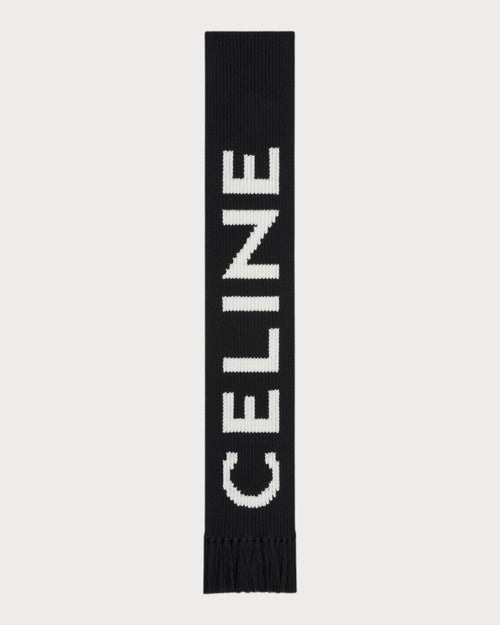 CELINE Fringed Celine Scarf in Wool | 賽琳 頸巾 (黑色) - LondonKelly 英國名牌代購